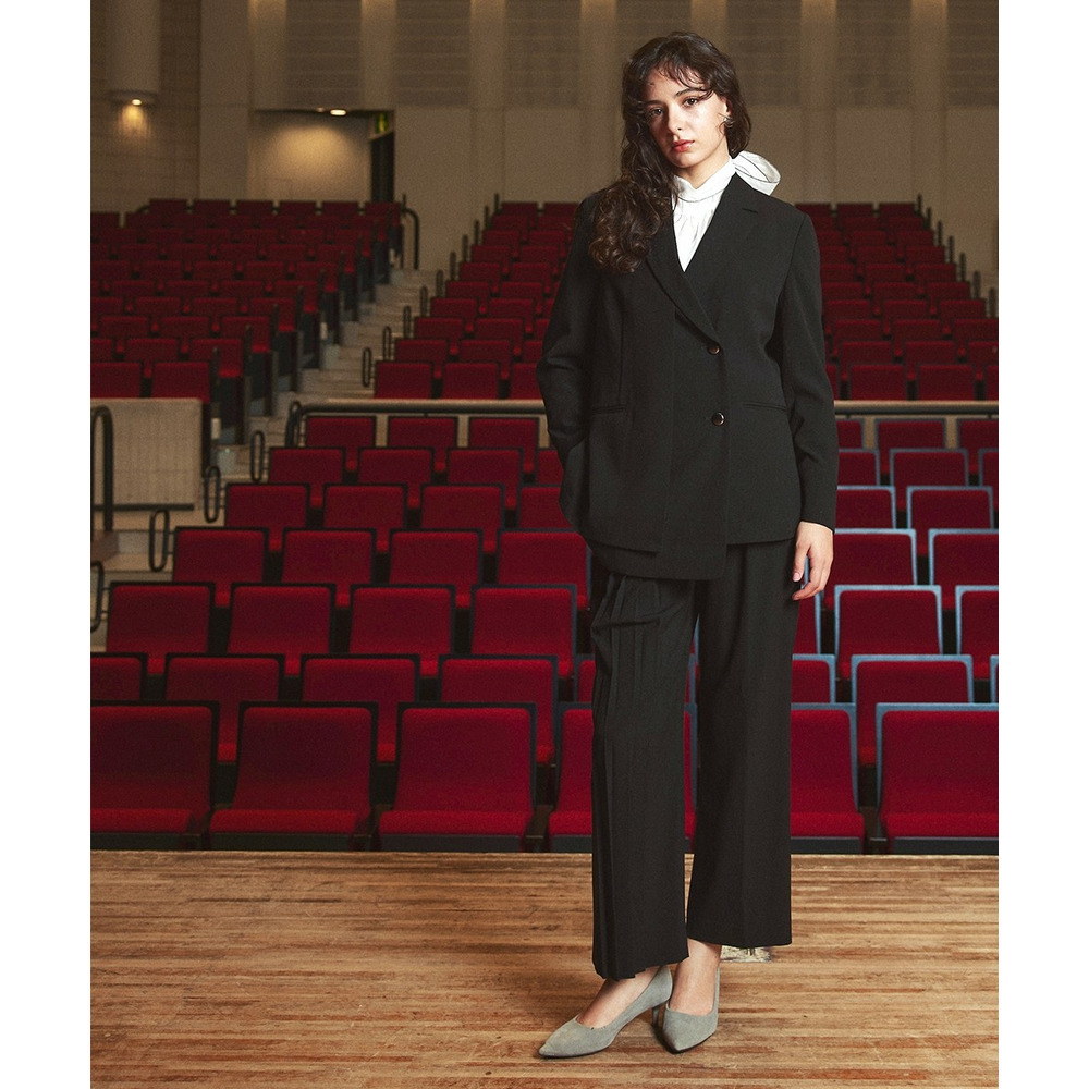 【入学式・卒業式・フォーマル】<単品>ストレッチレイヤーデザインテーラードジャケット 大きいサイズ Callarus12