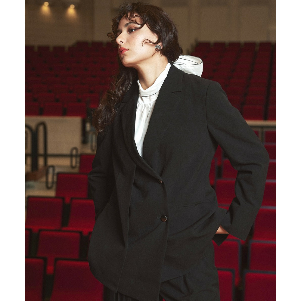 【入学式・卒業式・フォーマル】<単品>ストレッチレイヤーデザインテーラードジャケット 大きいサイズ Callarus13