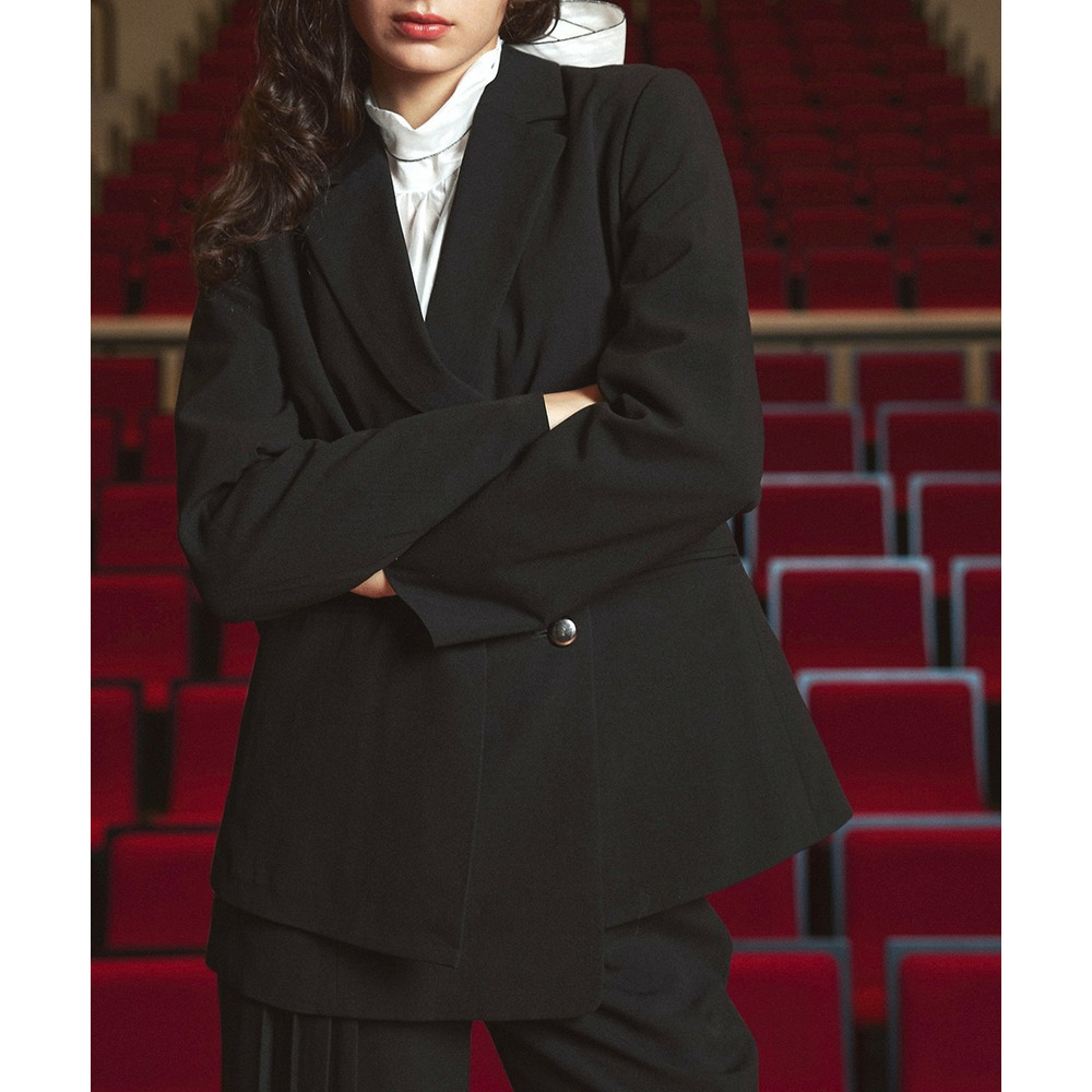 【入学式・卒業式・フォーマル】<単品>ストレッチレイヤーデザインテーラードジャケット 大きいサイズ Callarus14