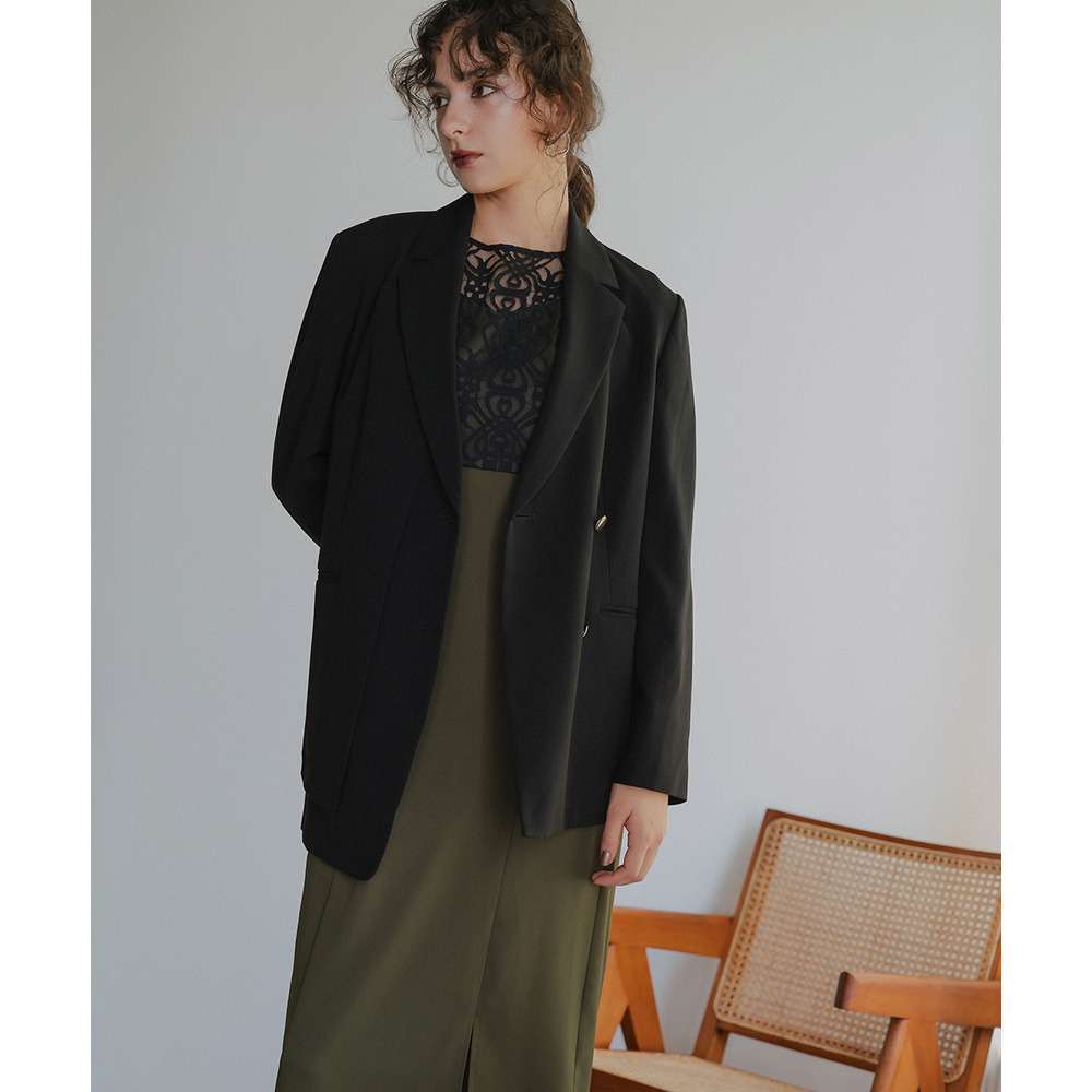 【入学式・卒業式・フォーマル】<単品>ストレッチレイヤーデザインテーラードジャケット 大きいサイズ Callarus18