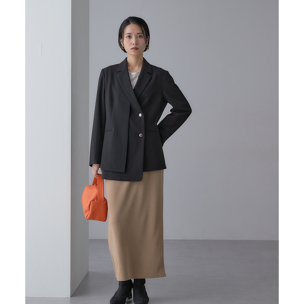 【入学式・卒業式・フォーマル】<単品>ストレッチレイヤーデザインテーラードジャケット 大きいサイズ Callarus23