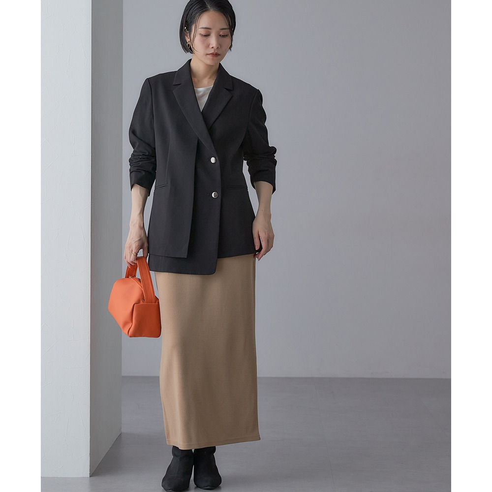 【入学式・卒業式・フォーマル】<単品>ストレッチレイヤーデザインテーラードジャケット 大きいサイズ Callarus25