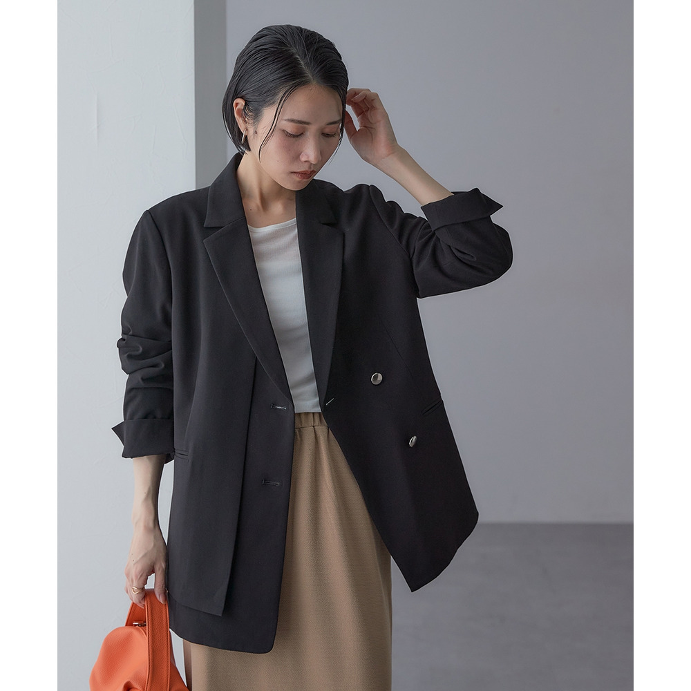 【入学式・卒業式・フォーマル】<単品>ストレッチレイヤーデザインテーラードジャケット 大きいサイズ Callarus27