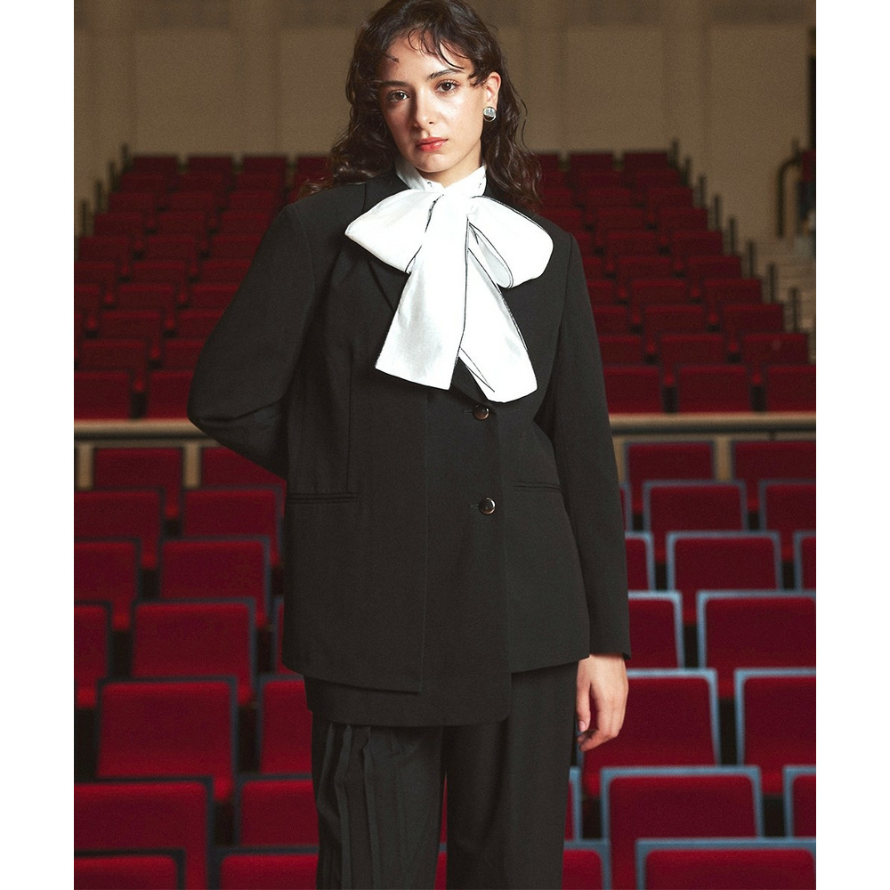 【入学式・卒業式・フォーマル】<単品>ストレッチレイヤーデザインテーラードジャケット 大きいサイズ Callarus1