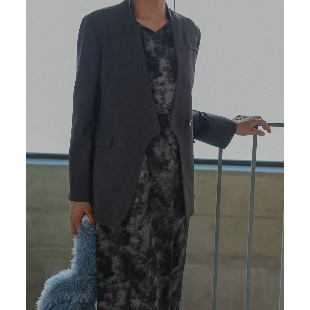 【入学式・卒業式・フォーマル】<単品>ストレッチノーカラーヨークデザインジャケット 大きいサイズ Callarus21