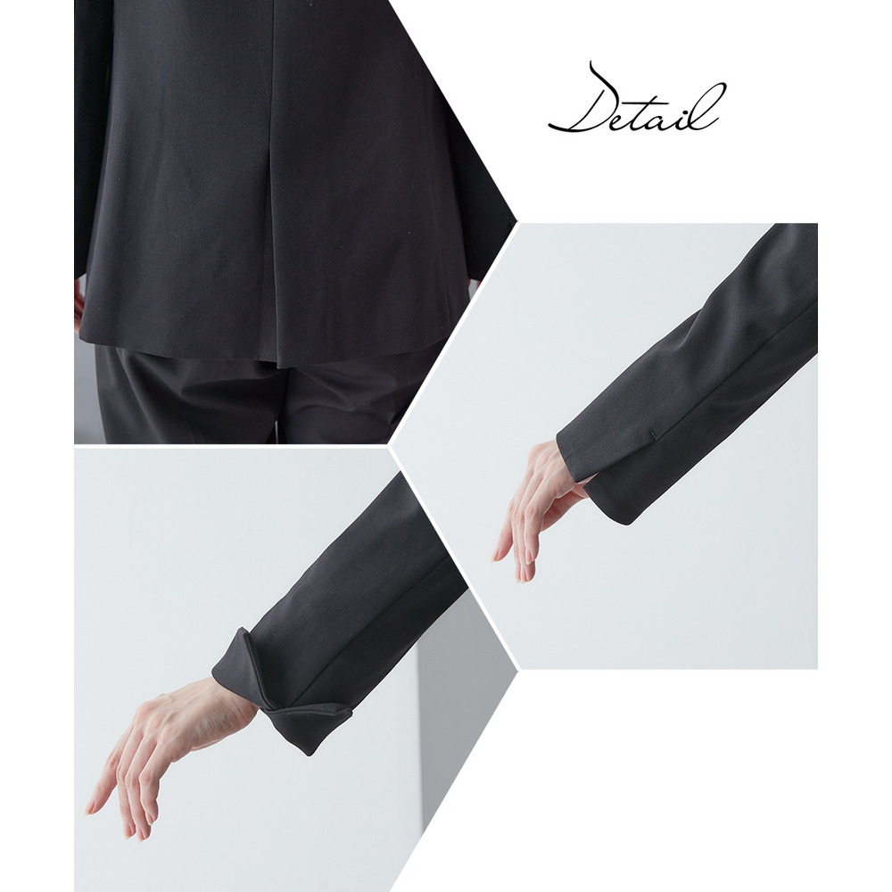 【入学式・卒業式・フォーマル】<単品>ストレッチノーカラーヨークデザインジャケット 大きいサイズ Callarus30