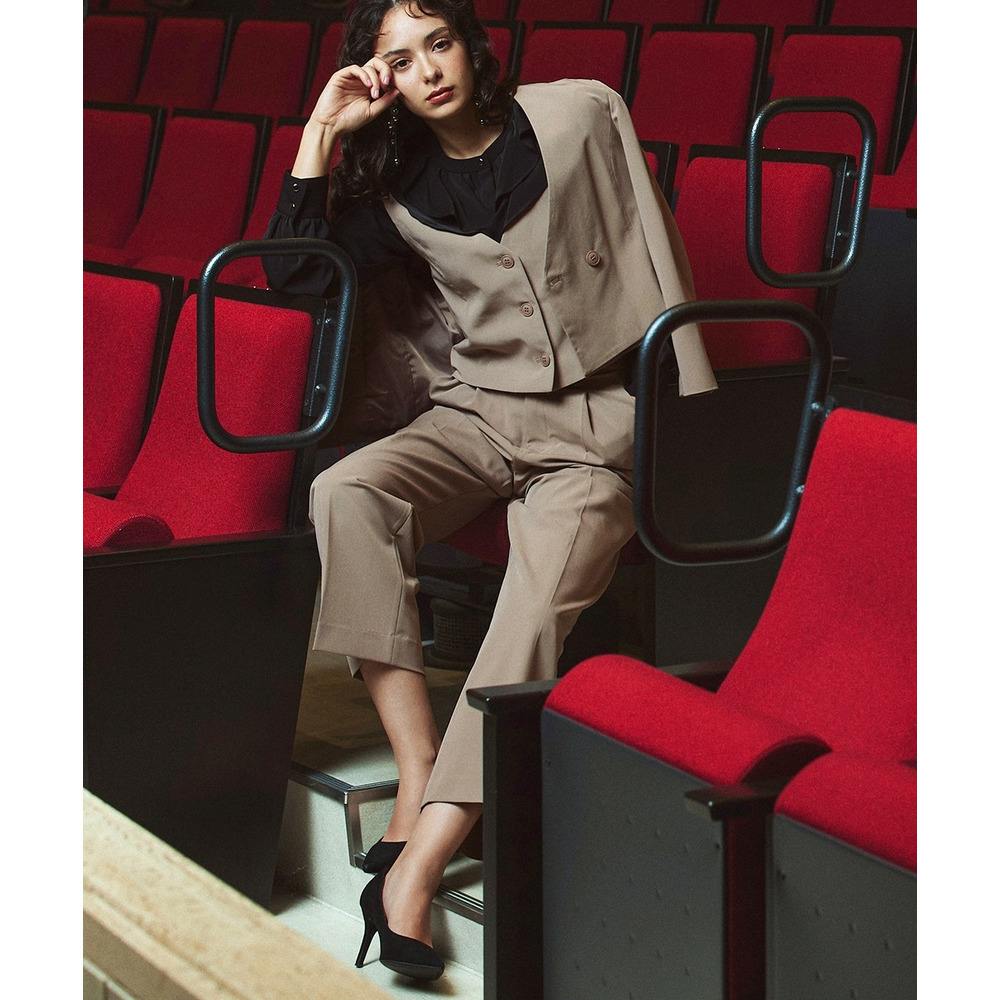 【入学式・卒業式・フォーマル】<単品>パウダークロスフロントフリルデザインブラウス 大きいサイズ Callarus11