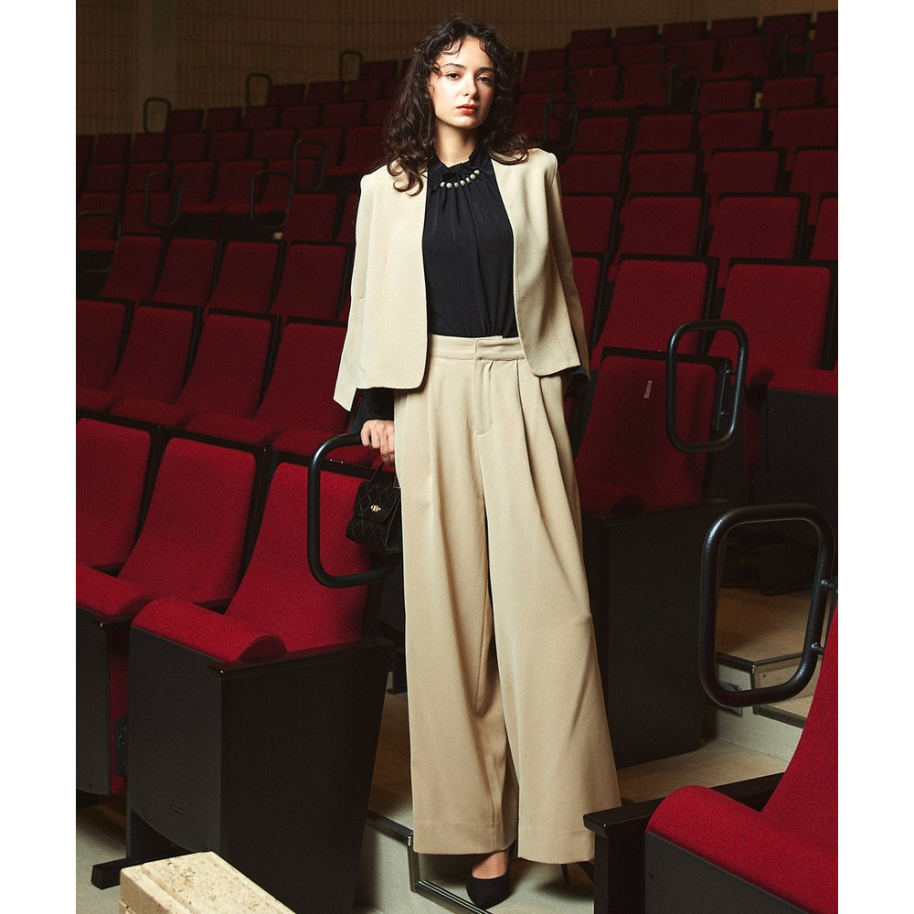 【入学式・卒業式・フォーマル】<単品>パウダークロスフロントタックパール調ボタンブラウス 大きいサイズ Callarus13