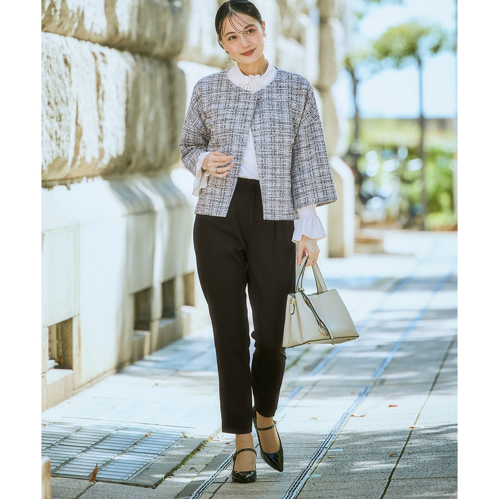 【入学式・卒業式・フォーマル】<単品>パウダークロスフロントタックパール調ボタンブラウス 大きいサイズ Callarus16