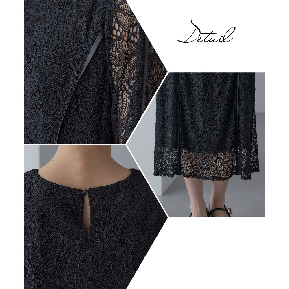 【入学式・卒業式・フォーマル】ダブルクロスパール調デザインノーカラージャケット+総レースワンピースアンサンブル 大きいサイズ Callarus29