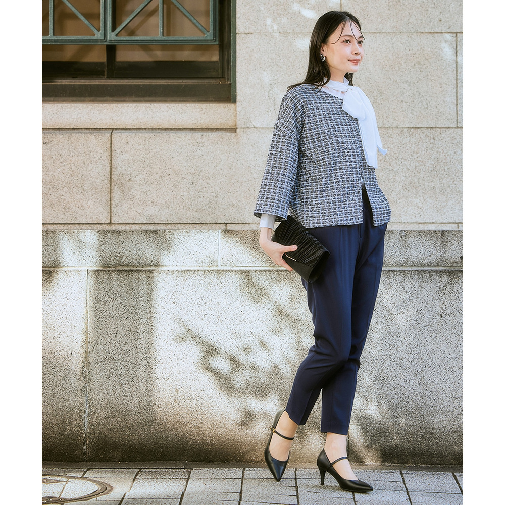 【入学式・卒業式・フォーマル】<単品>シアーボイルボウタイリボンデザインブラウス 大きいサイズ Callarus17