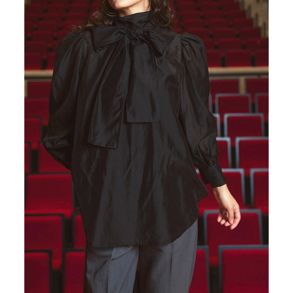 【入学式・卒業式・フォーマル】<単品>シアーボイルボウタイリボンデザインブラウス 大きいサイズ Callarus8