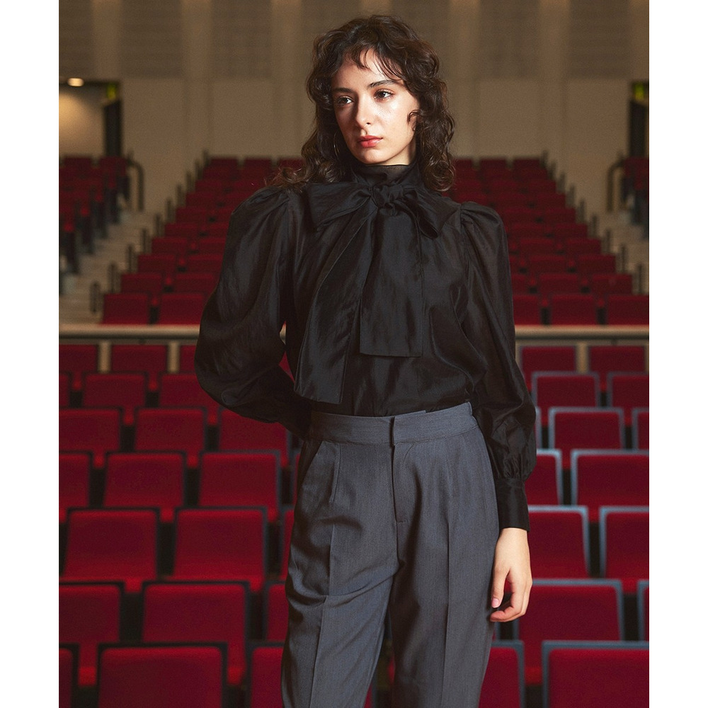 【入学式・卒業式・フォーマル】<単品>シアーボイルボウタイリボンデザインブラウス 大きいサイズ Callarus9