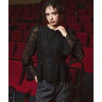 【入学式・卒業式・フォーマル】＜単品＞総レースペプラムデザインブラウス 大きいサイズ　Callarus