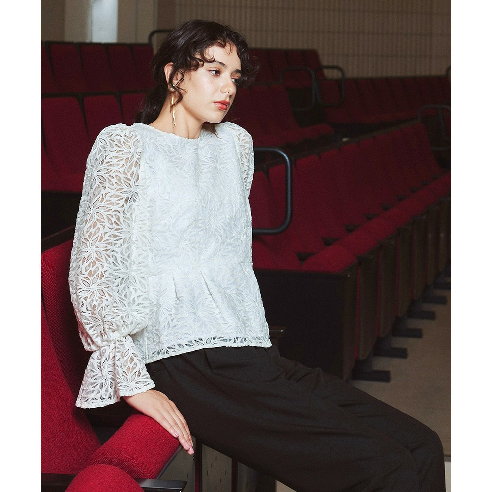 【入学式・卒業式・フォーマル】<単品>総レースペプラムデザインブラウス 大きいサイズ Callarus14