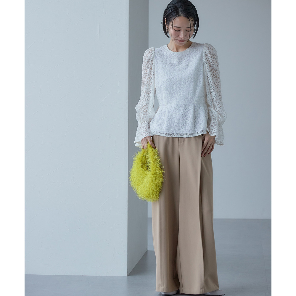 【入学式・卒業式・フォーマル】<単品>総レースペプラムデザインブラウス 大きいサイズ Callarus22