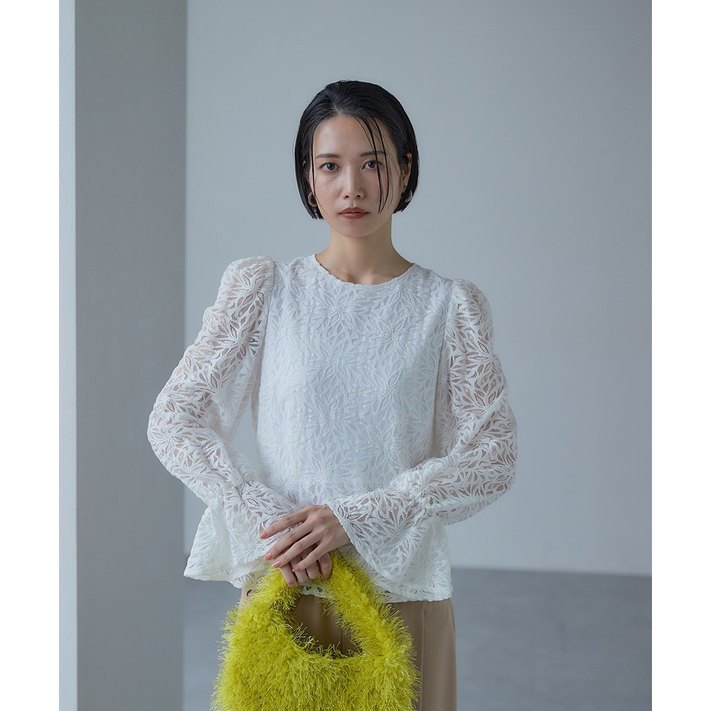 【入学式・卒業式・フォーマル】<単品>総レースペプラムデザインブラウス 大きいサイズ Callarus23