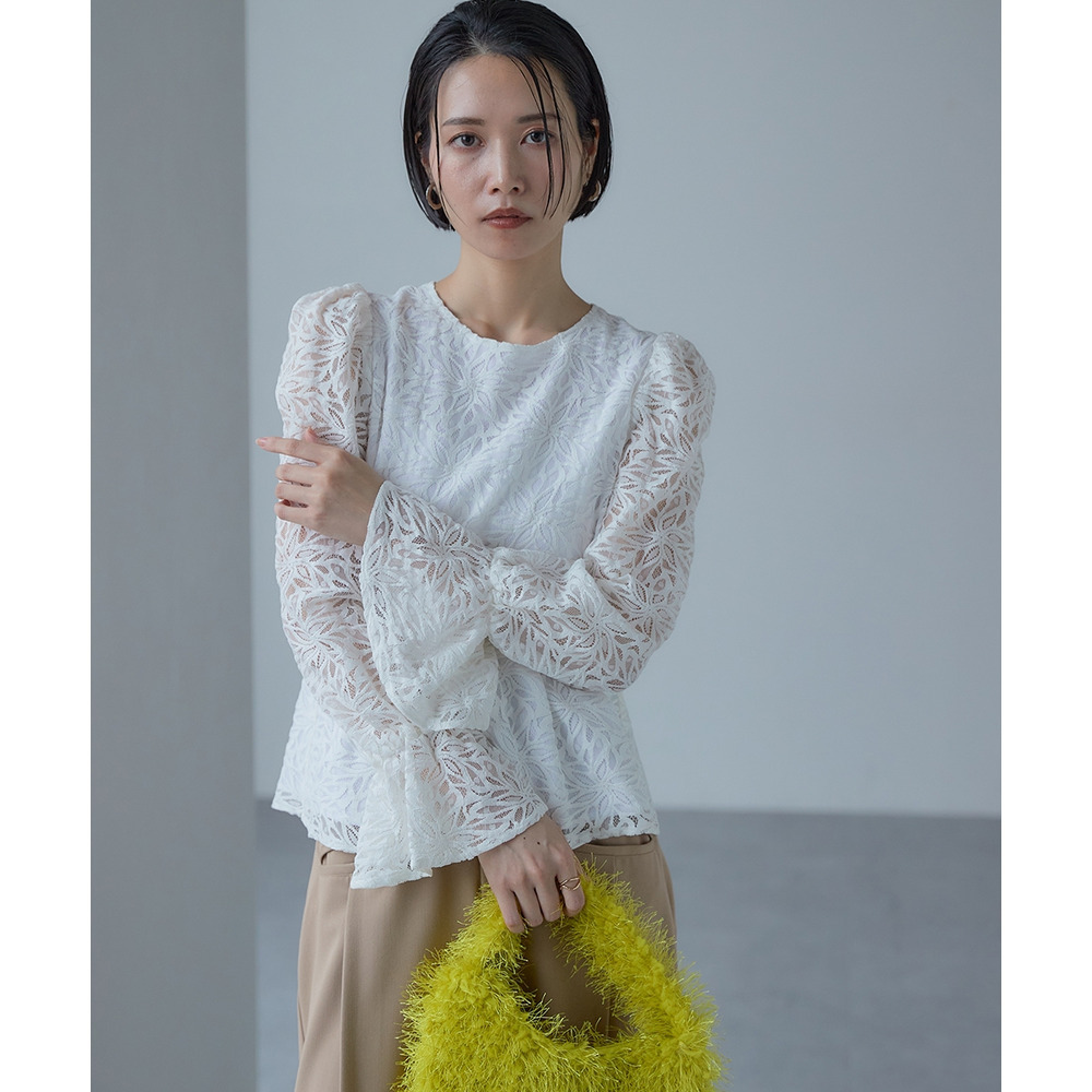 【入学式・卒業式・フォーマル】<単品>総レースペプラムデザインブラウス 大きいサイズ Callarus25