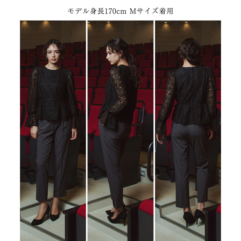 【入学式・卒業式・フォーマル】<単品>総レースペプラムデザインブラウス 大きいサイズ Callarus26