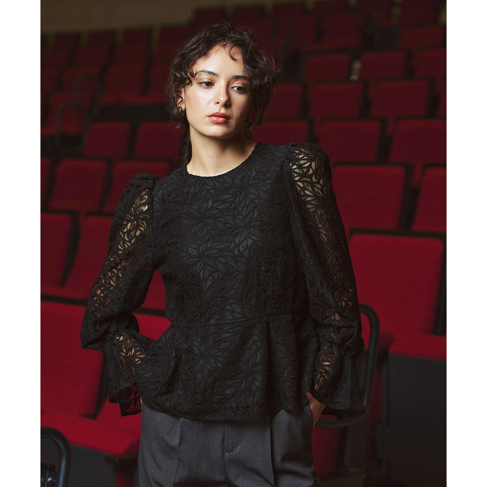 【入学式・卒業式・フォーマル】<単品>総レースペプラムデザインブラウス 大きいサイズ Callarus6