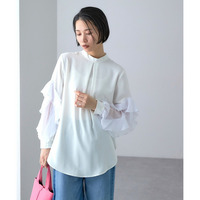 【入学式・卒業式・フォーマル】<単品>ラッフルデザイン袖ブラウス 大きいサイズ　Callarus