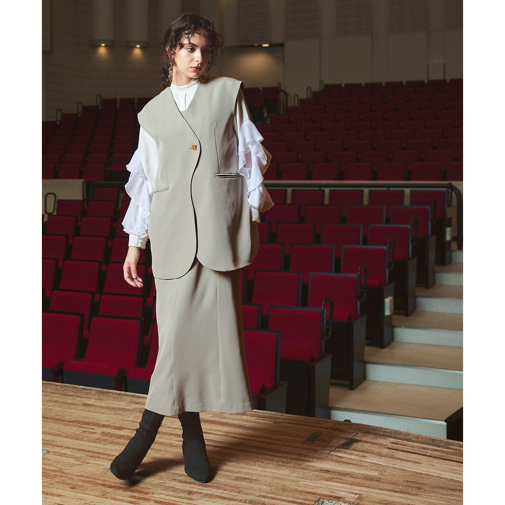 【入学式・卒業式・フォーマル】<単品>ラッフルデザイン袖ブラウス 大きいサイズ Callarus12