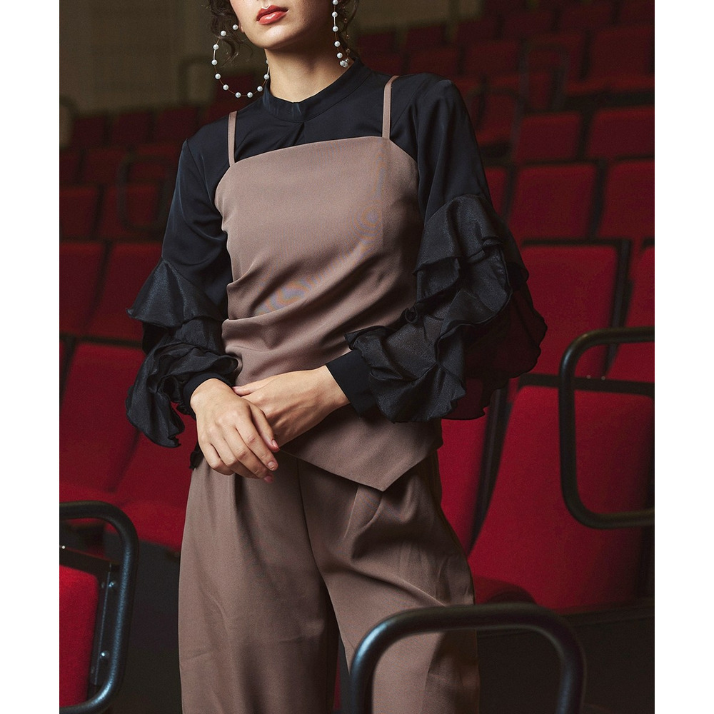 【入学式・卒業式・フォーマル】<単品>ラッフルデザイン袖ブラウス 大きいサイズ Callarus20