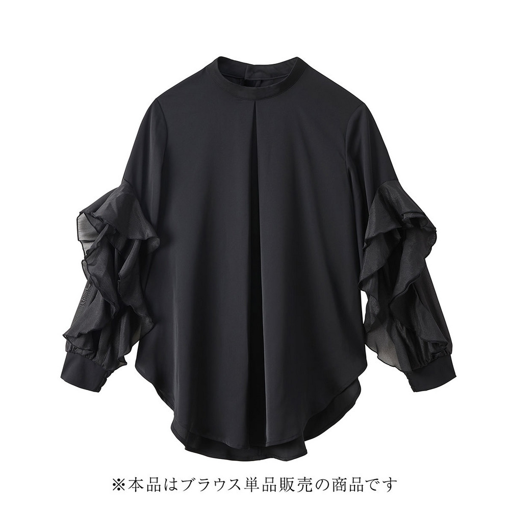 【入学式・卒業式・フォーマル】<単品>ラッフルデザイン袖ブラウス 大きいサイズ Callarus3