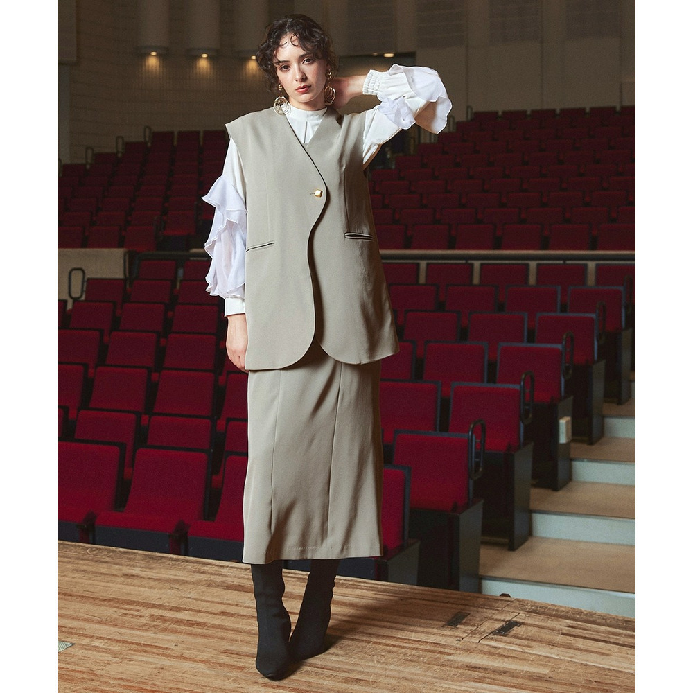 【入学式・卒業式・フォーマル】<単品>ラッフルデザイン袖ブラウス 大きいサイズ Callarus9