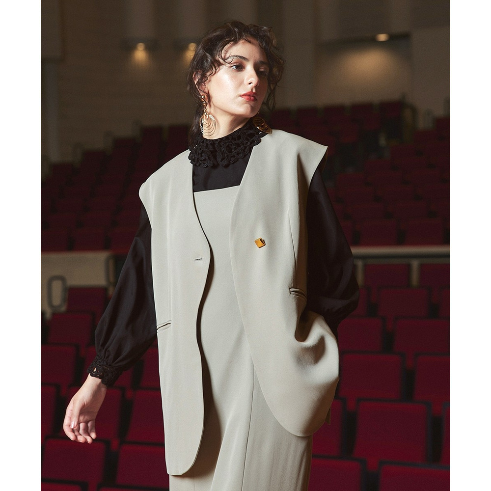 【入学式・卒業式・フォーマル】<単品>取り外せるレース襟付き前後2WAYブロードブラウス 大きいサイズ Callarus13