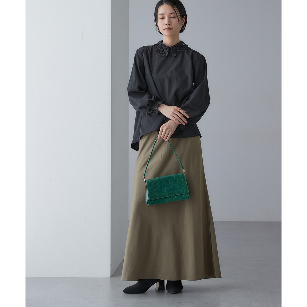 【入学式・卒業式・フォーマル】<単品>取り外せるレース襟付き前後2WAYブロードブラウス 大きいサイズ Callarus20