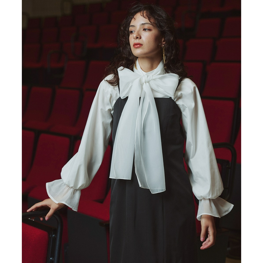 【入学式・卒業式・フォーマル】アシメカーブデザインジレ+キャミソールワンピースアンサンブル 大きいサイズ Callarus15