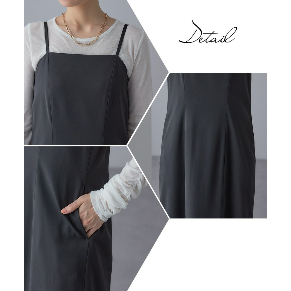 【入学式・卒業式・フォーマル】アシメカーブデザインジレ+キャミソールワンピースアンサンブル 大きいサイズ Callarus25