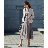 【動画】【入学式・卒業式・結婚式・フォーマルドレス】総レースワンピースドレスアンサンブル(ノーカラージャケット+ワンピース) 大きいサイズ Callarus