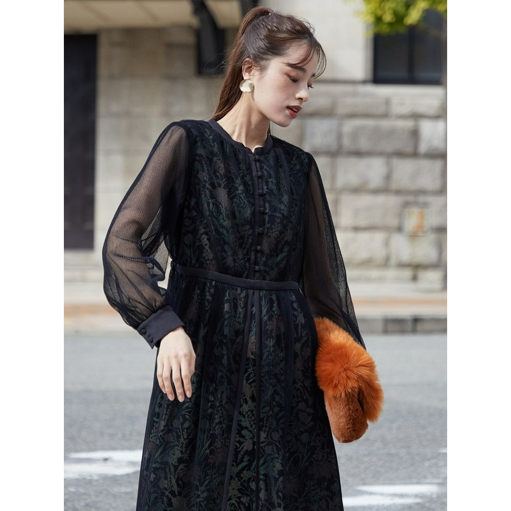 【大きいサイズ】【結婚式・パーティー・オケージョンドレス】＜Callarus＞Flower Printed Tulle Onepiece Dress16