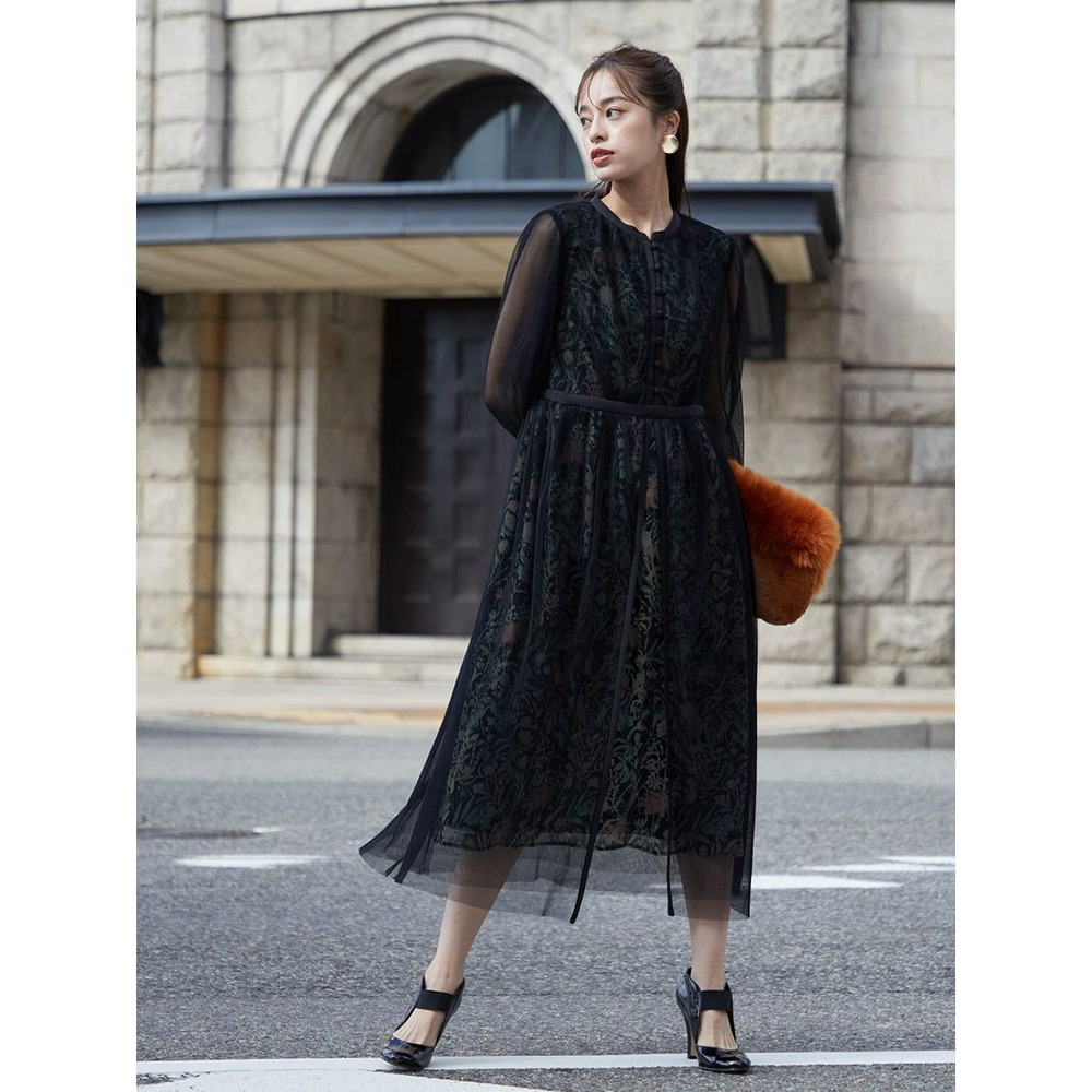 【大きいサイズ】【結婚式・パーティー・オケージョンドレス】＜Callarus＞Flower Printed Tulle Onepiece Dress17