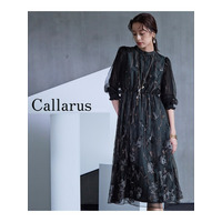 【大きいサイズ】【結婚式・パーティー・オケージョンドレス】＜Callarus＞Embroidery Lace Design One Piece Dress