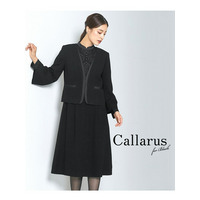 【喪服・礼服】＜Callarus＞洗える防しわフロントレースデザインワンピースアンサンブル