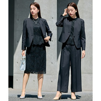 【入学式・卒業式・フォーマル】着回しデザインスーツ4点セット（ジャケット＋レースブラウス＋レーススカート＋パンツ） 大きいサイズ　Callarus