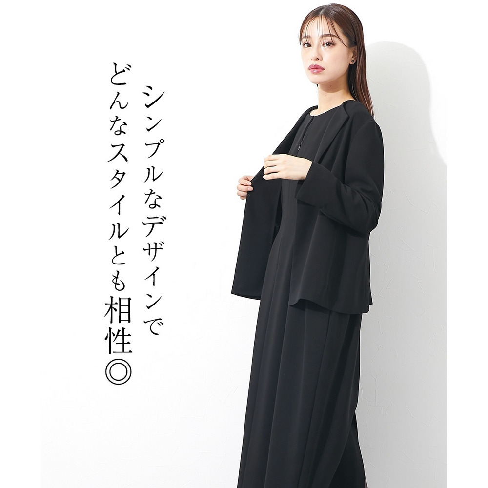 【大きいサイズ／喪服・礼服】【単品】日本製生地使用　洗える防しわフロントホックラペルジャケット（Callarus）6