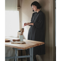 【喪服・礼服】洗える防しわ水玉レースドルマンスリーブワンピース（ペチコート付き） 大きいサイズ　Neina