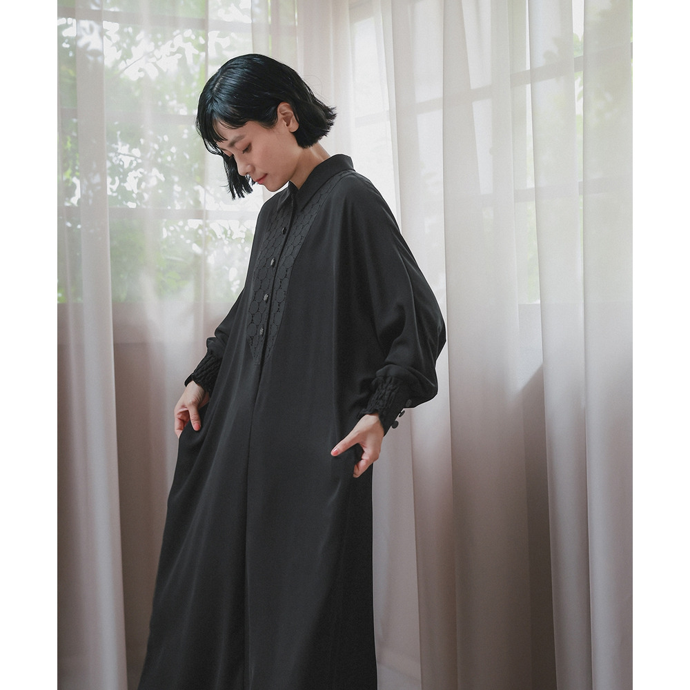 【喪服・礼服】洗える防しわ水玉レースドルマンスリーブワンピース(ペチコート付き) 大きいサイズ Neina14