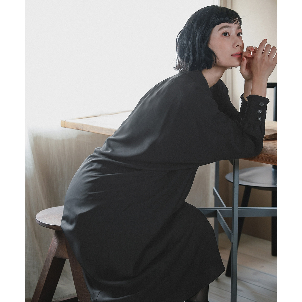 【喪服・礼服】洗える防しわ水玉レースドルマンスリーブワンピース(ペチコート付き) 大きいサイズ Neina16