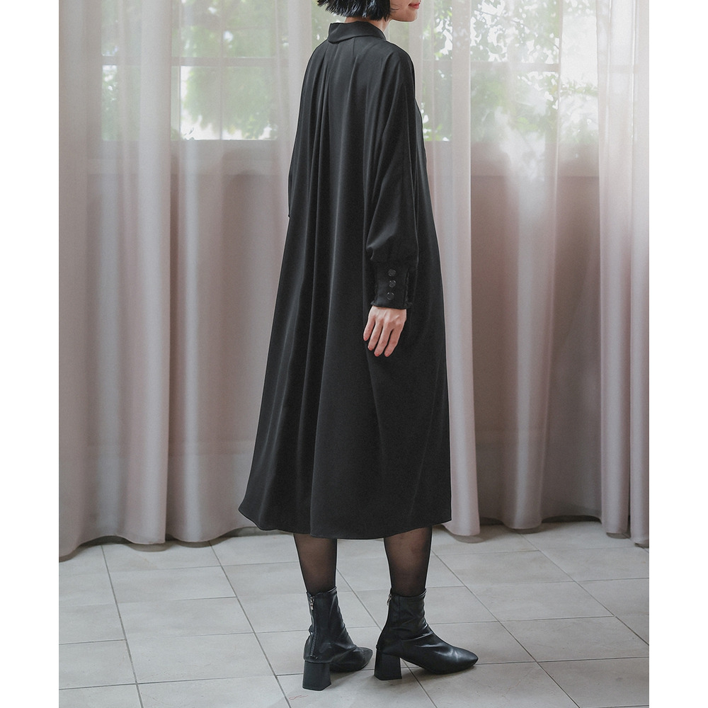 【喪服・礼服】洗える防しわ水玉レースドルマンスリーブワンピース(ペチコート付き) 大きいサイズ Neina23