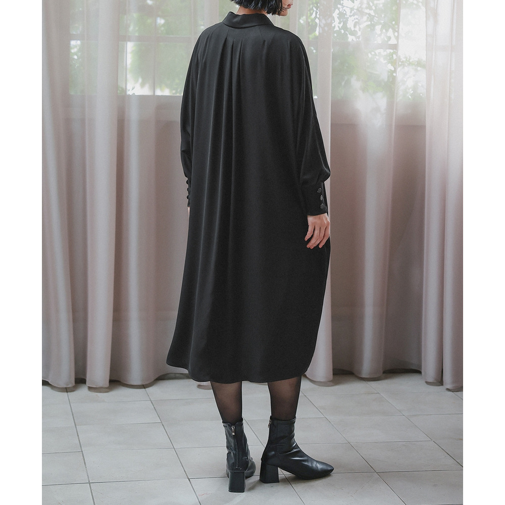 【喪服・礼服】洗える防しわ水玉レースドルマンスリーブワンピース(ペチコート付き) 大きいサイズ Neina24