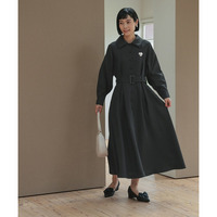 【入学式・卒業式・フォーマル】ベルテッドラグランコートワンピース（共布ベルト・ブローチ付） 大きいサイズ　Neina