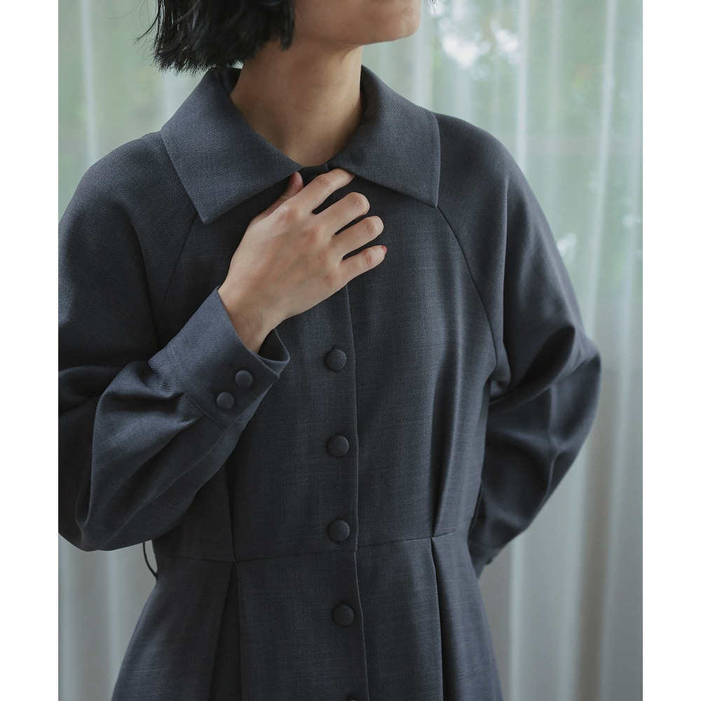 【入学式・卒業式・フォーマル】ベルテッドラグランコートワンピース(共布ベルト・ブローチ付) 大きいサイズ Neina10