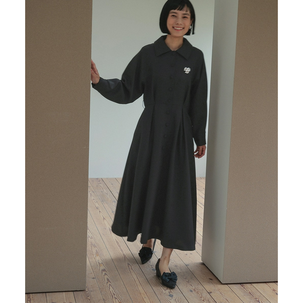 【入学式・卒業式・フォーマル】ベルテッドラグランコートワンピース(共布ベルト・ブローチ付) 大きいサイズ Neina21