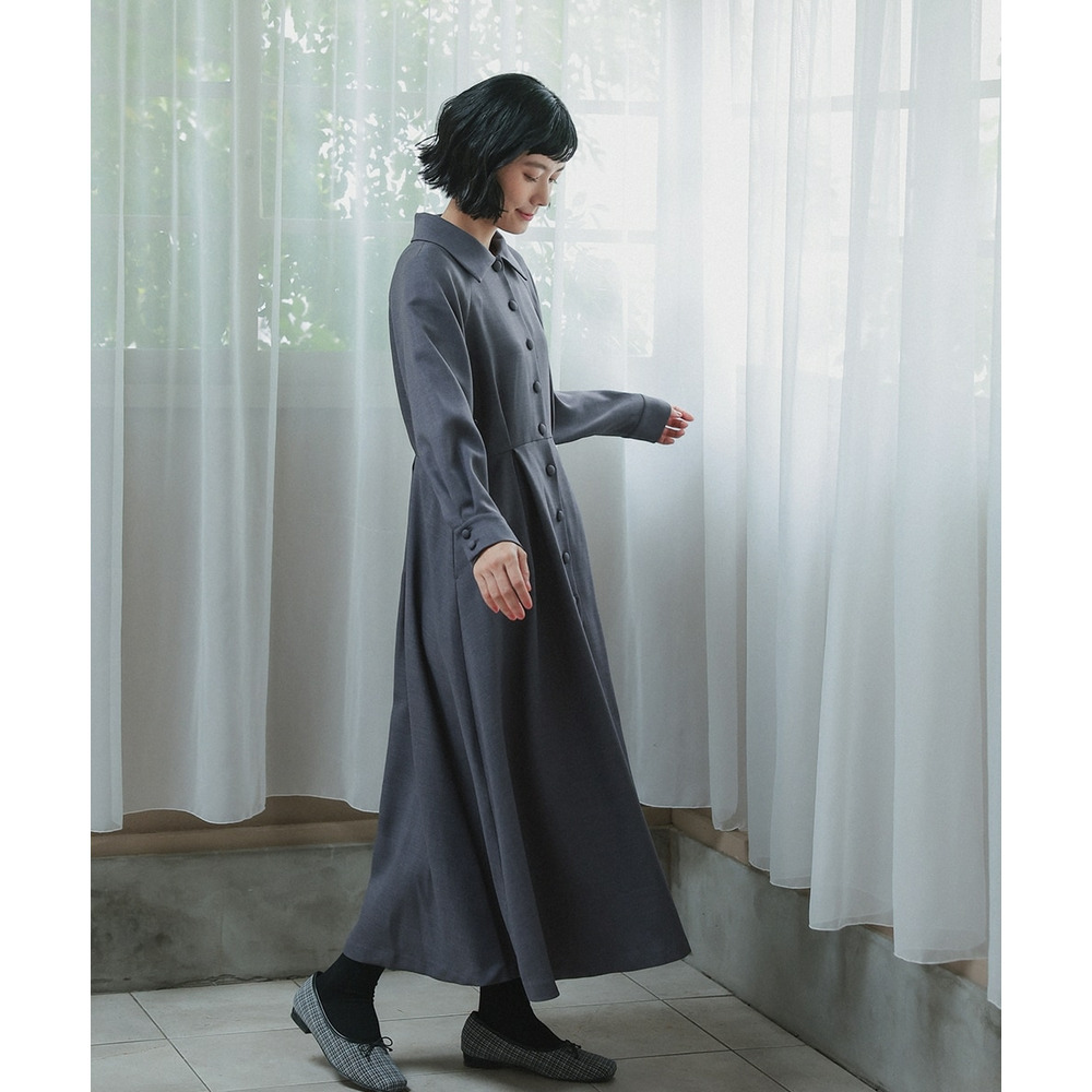 【入学式・卒業式・フォーマル】ベルテッドラグランコートワンピース(共布ベルト・ブローチ付) 大きいサイズ Neina6