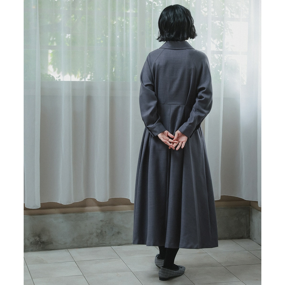 【入学式・卒業式・フォーマル】ベルテッドラグランコートワンピース(共布ベルト・ブローチ付) 大きいサイズ Neina7